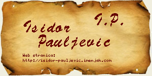 Isidor Pauljević vizit kartica